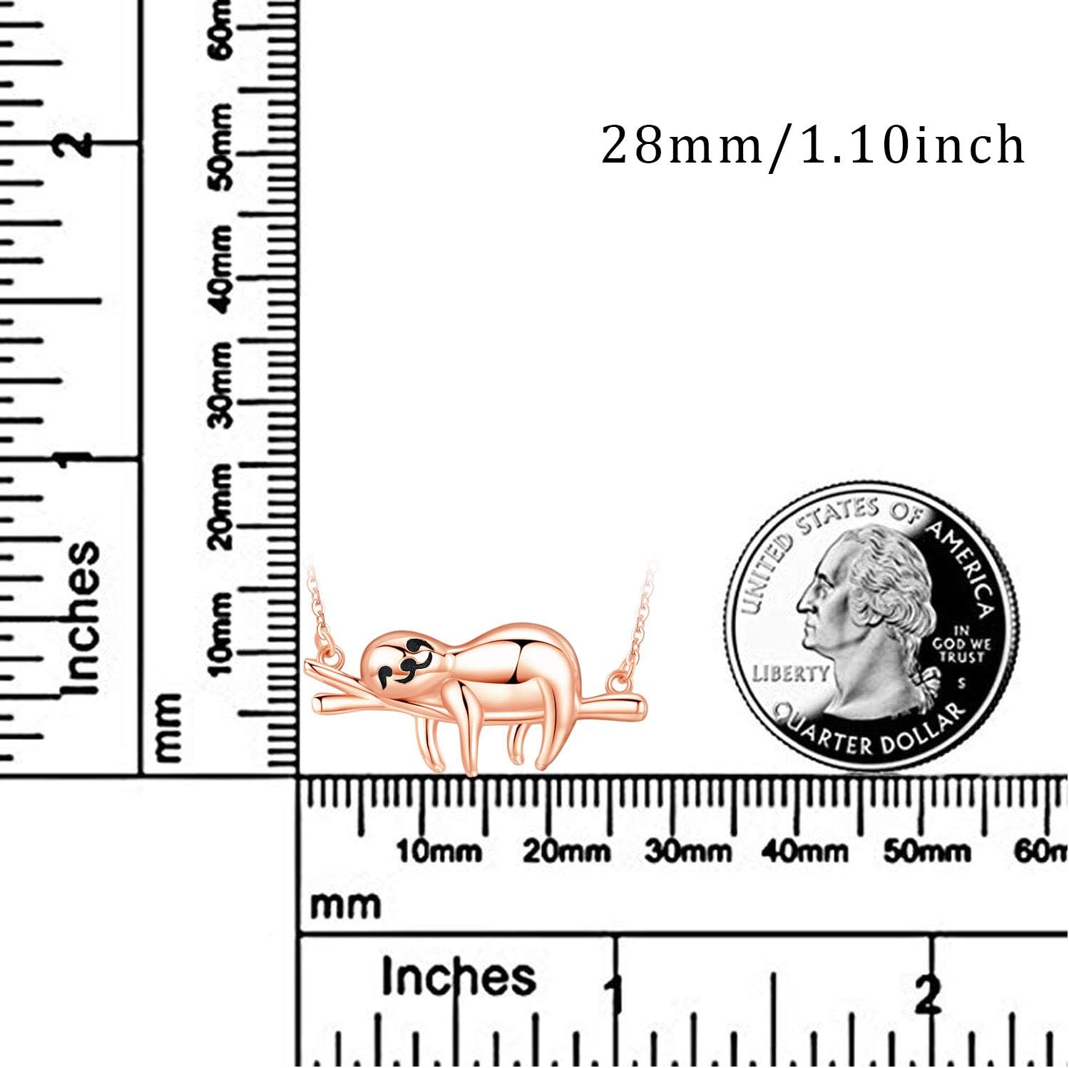 JUSTKIDSTOY Sloth Necklace Sterling Silver “Slow Down Be Happy” Slider Sloths Stuffed Animal Pendant Jewelry Charm Gifts for Women - Image 3