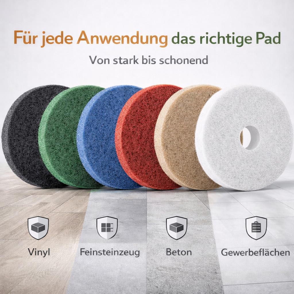 UNITEX WORKSAFE Superpad nero Ø 432 mm (17″) – tampone per stripping per macchine monolastre, altamente aggressivo, lavabile, 100% poliestere riciclato (PET) – 5 pezzi