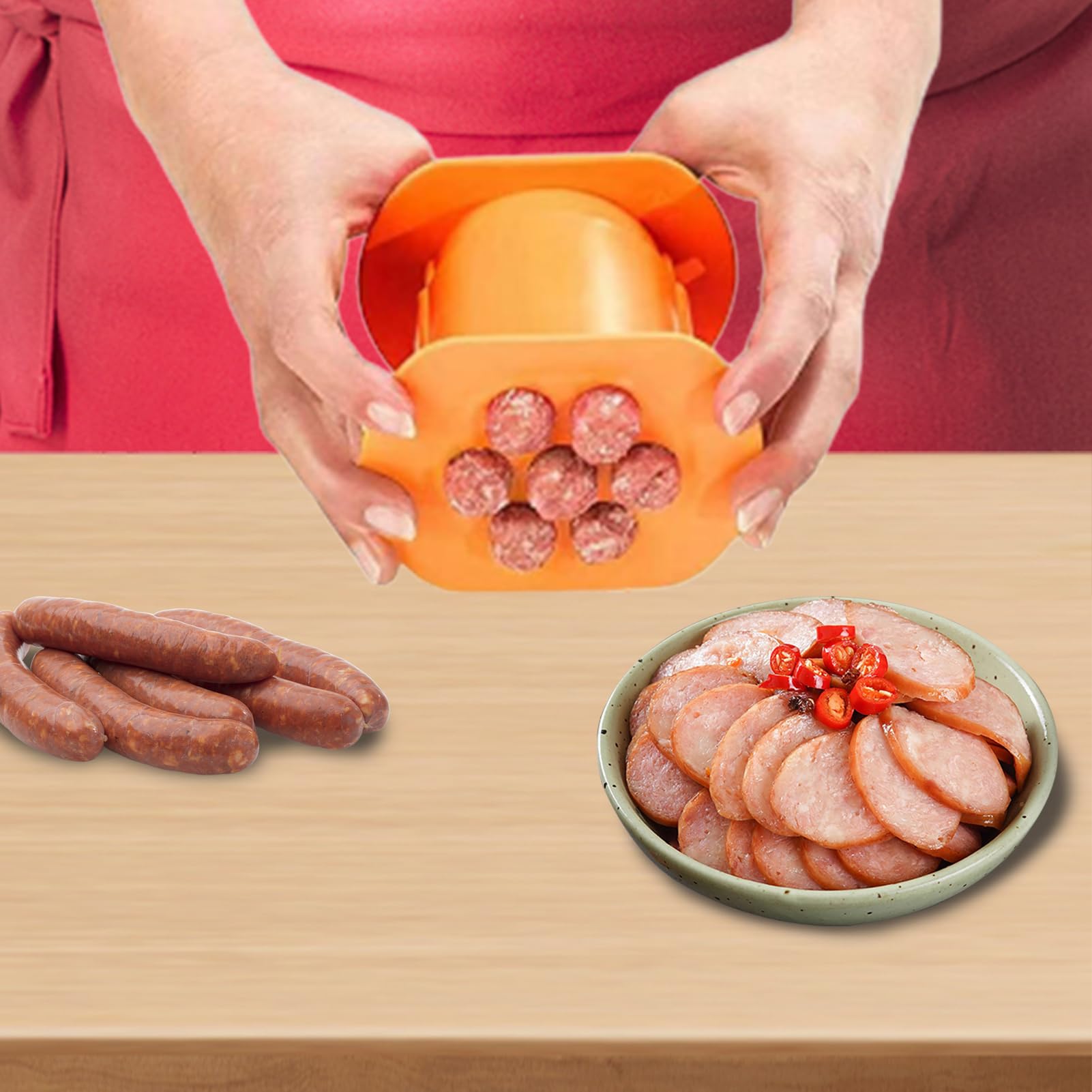 Cevapcici Presse Maker – Wiederverwendbare Wurstform, manueller Fleischfüller, 7 Würstchen mit Antihaftbeschichtung, schnelles Formwerkzeug für Grillen, Hot Dog-Bastelarbeiten, hausgemachte
