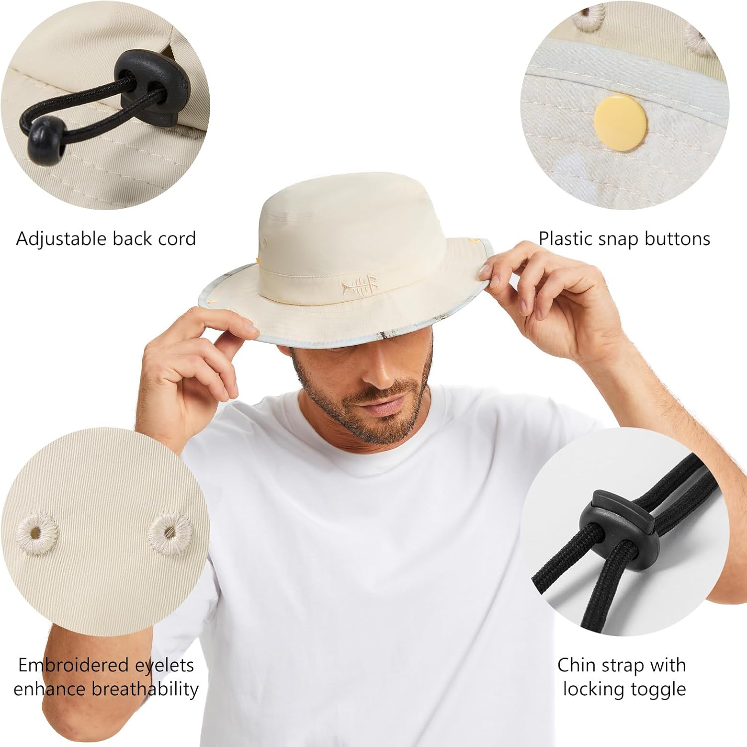 BASSDASH UPF 50+ Patterned Under Brim Foldable Lightweight Bucket Sun Hats for Fishing Hiking Safari Men Women FH18 - Image 6