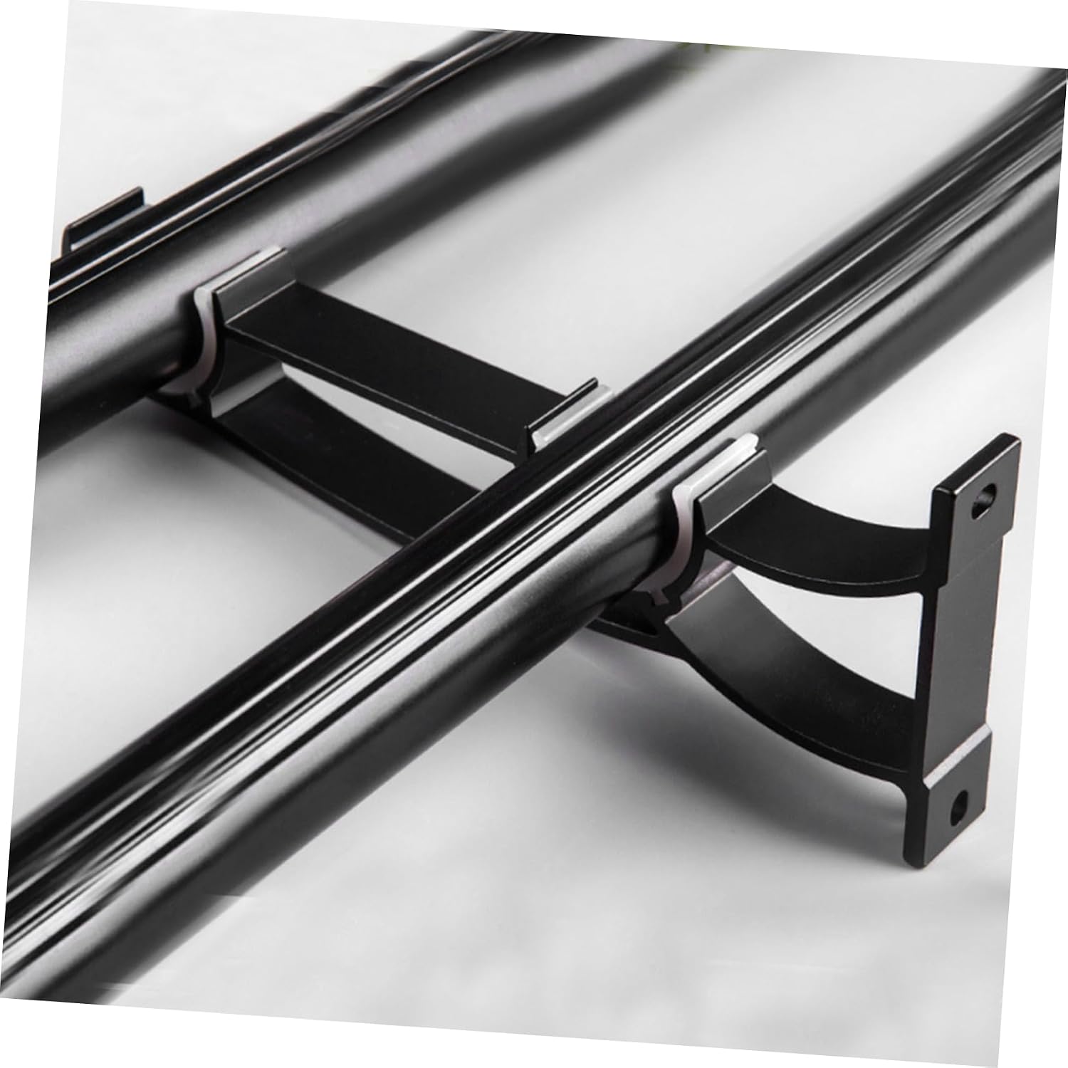 4pcs Heavy Duty Double Curtain Rod Brackets Metal Support Holders for Wall Installation Adjustable Hooks for Curtains Suitable for Home Décor