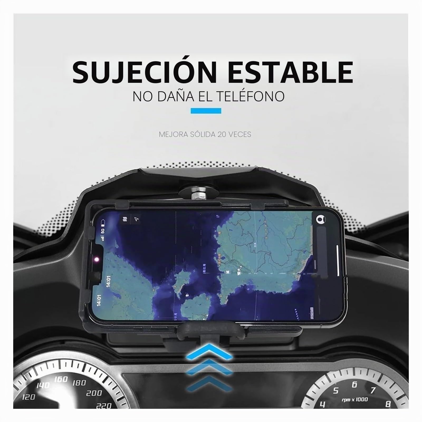 para B&MW R1200RT R1250RT 2014-2020 Soporte De Navegación GPS para Teléfono Móvil USB para Motocicleta Soporte Carga Inalámbrica Soporte Soporte De Navegación(Wireless and USB)