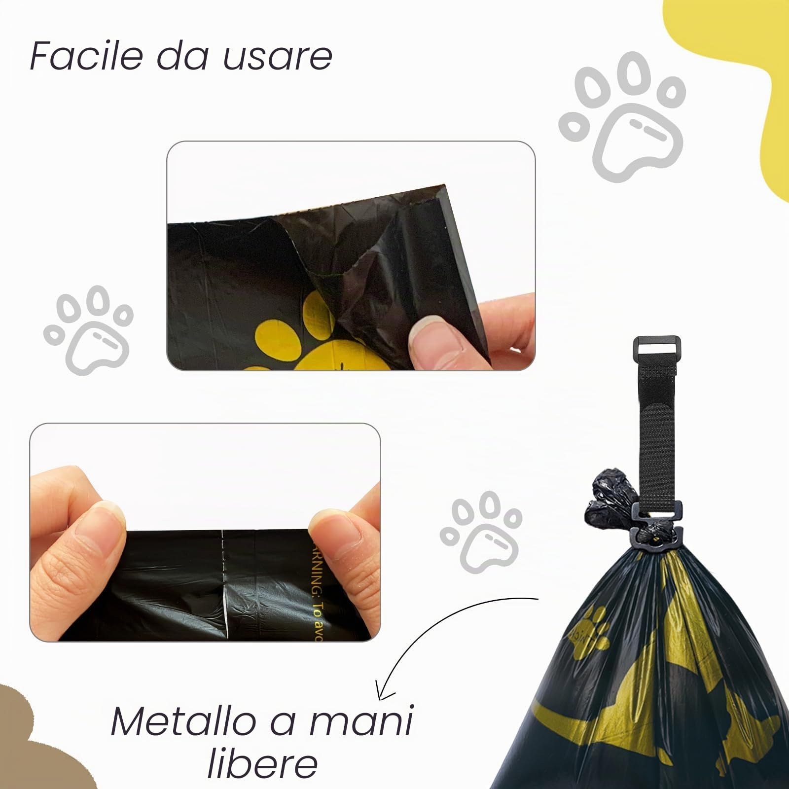 Porta sacchetti in metallo per cani con clip per guinzaglio, in alluminio resistente ai graffi, 15 sacchetti + 3 accessori (blu)