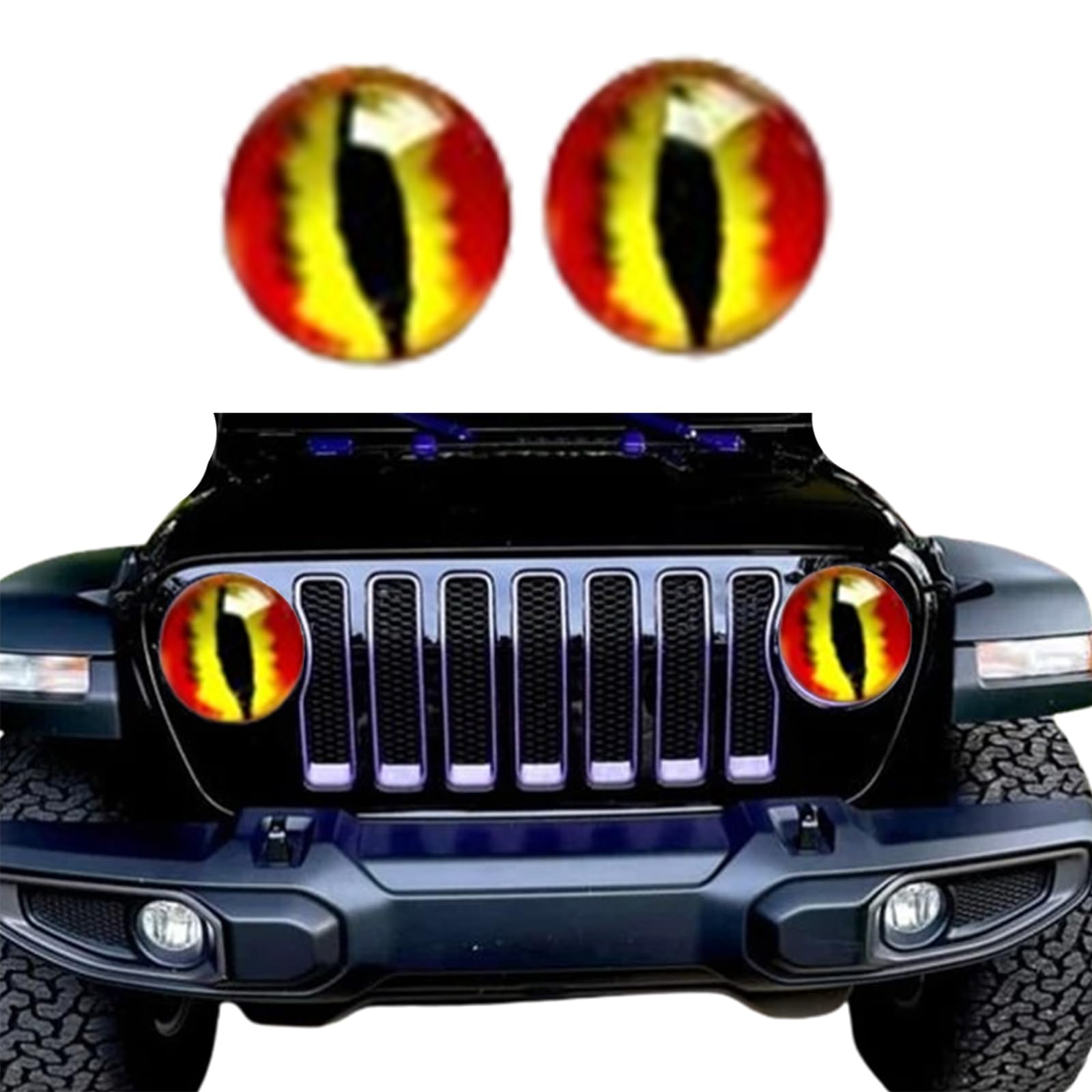 Eyes Headlight Decals Pair,Funny DIY Decals for Truck Car Body Window Bumper Decoration Headlight Decal 3D Stereo Stickers Decal Round Headlight Decal(2Pcs 8In) (A1)