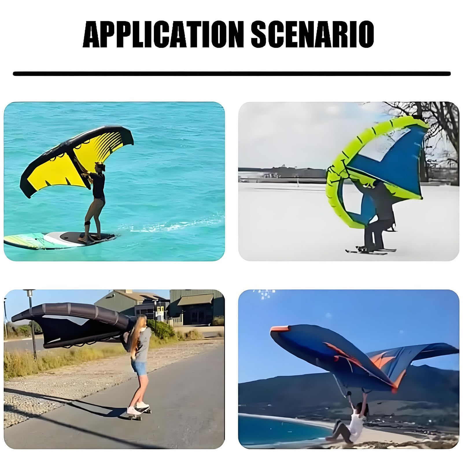 Wing Surf Foil Board Aufblasbares Wing Board Handheld-Design mit Fenster 4m³/5m³/6m³ für Erwachsene Anfänger zum Wind Wing Foiling, Surfen 5m³