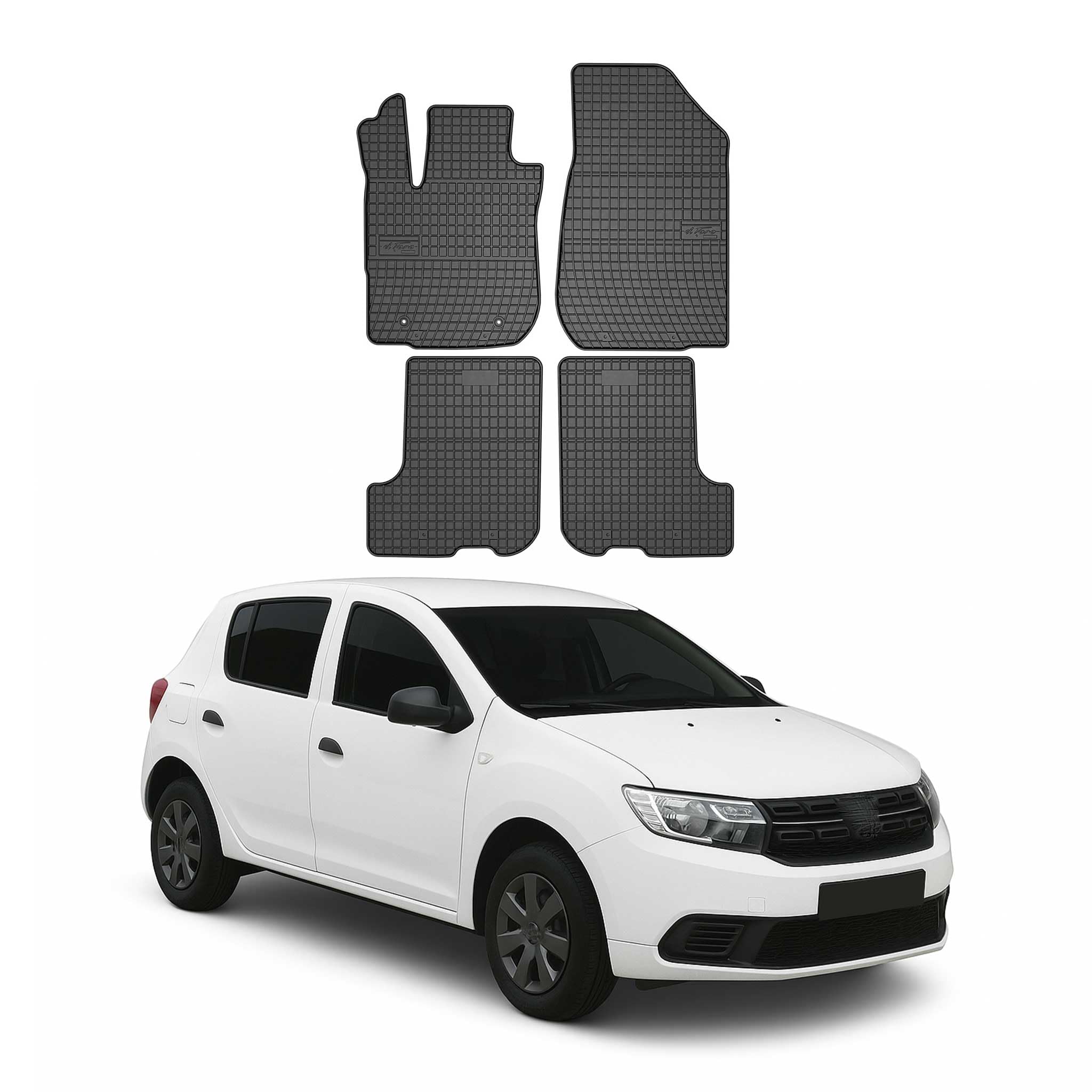 OMAC Fußmatten für Dacia Sandero 2012-2020 Gummi 4tlg Schwarz