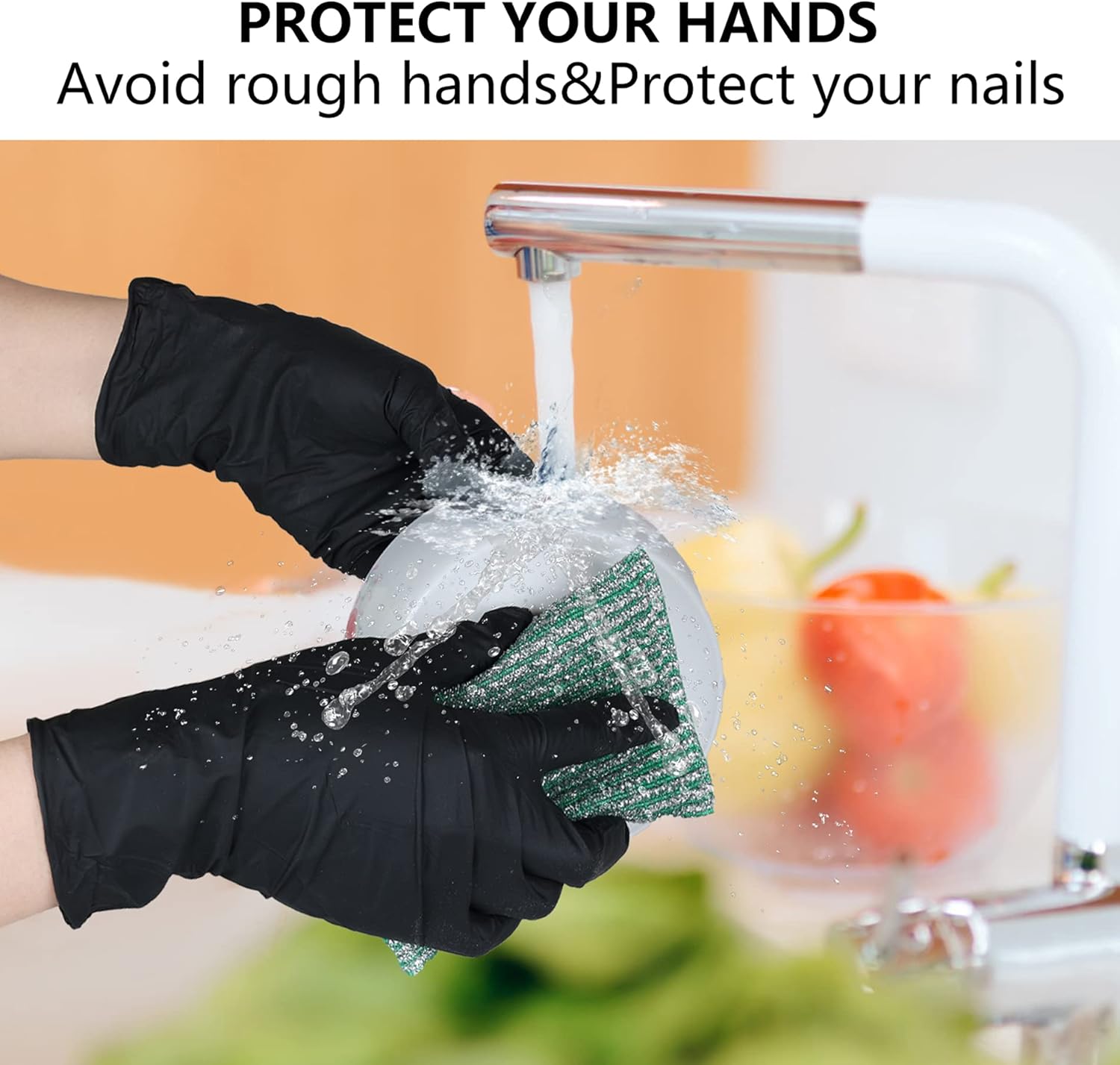 Buy akgk Nitrile Gloves, 100 Pcs Disposable Black Nitrile Gloves XL