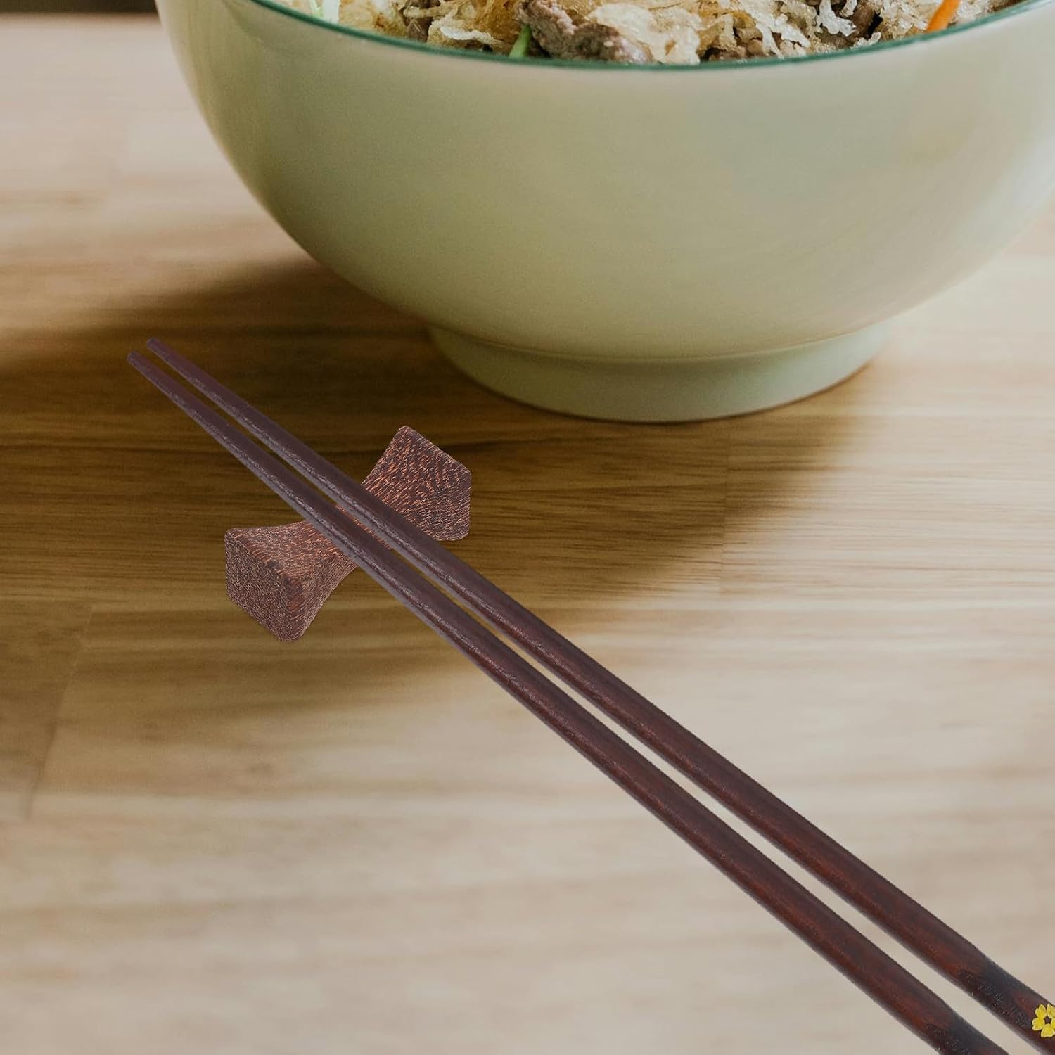 BESPORTBLE 4pcs Wooden Chopstick Rests Rustic Style Wood Spoon Fork Holder Prevent Rolling Cutlery Organizer for Chinese Restaurant and Housewarming Gift