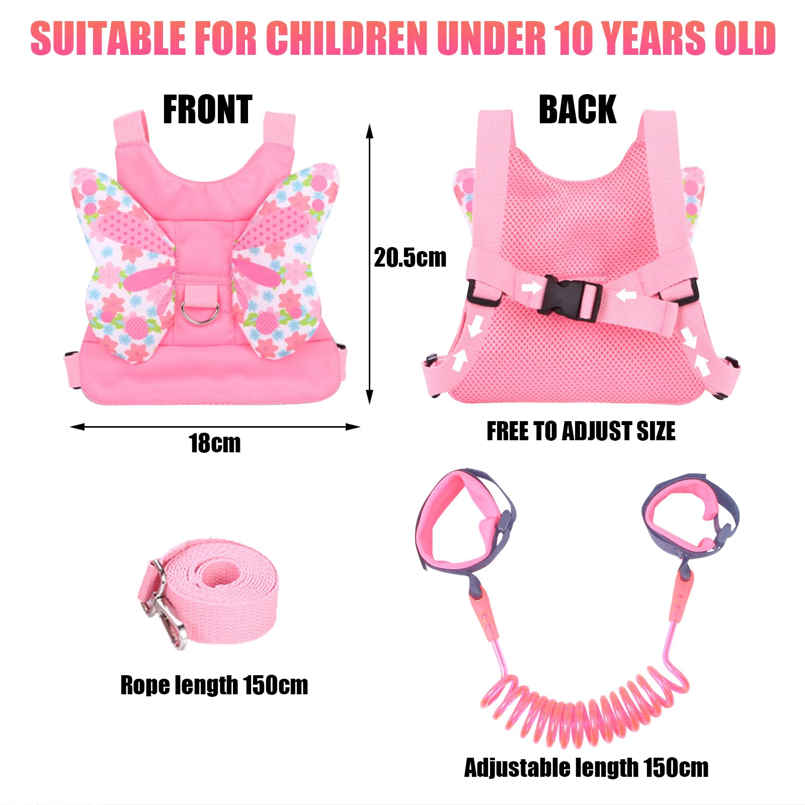 DKDDSSS Baby Reins, Baby Walking Reins, Baby Toddler Walking Harness, with Safety Rein - Image 2