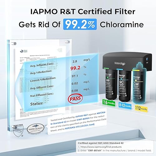 Miniatura 5 de Waterdrop WD-10CM debajo del filtro de agua del fregadero, reemplazo TSB-CM sistema de filtro de agua debajo del fregadero de 3 etapas