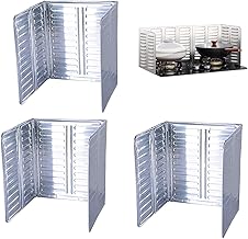 حاجز قابل للطي للحماية من الهواء ورذاذ الزيت للطبخ والمقلايات على البوتجاز وغسالة الاطباق عبوة 3 قطع متعدد الألوان