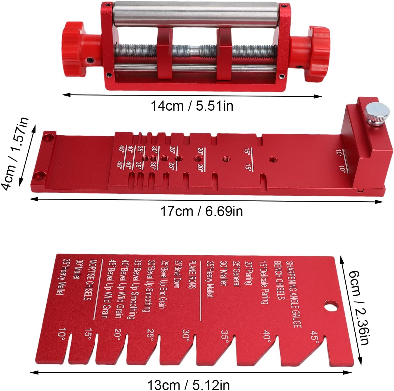 Fafeicy Precise Chisel Sharpening Jig with Angle Fixture, Aluminum Alloy Honing System for Woodworking Chisels, 20.42oz Tool for Carving and Furniture Repair