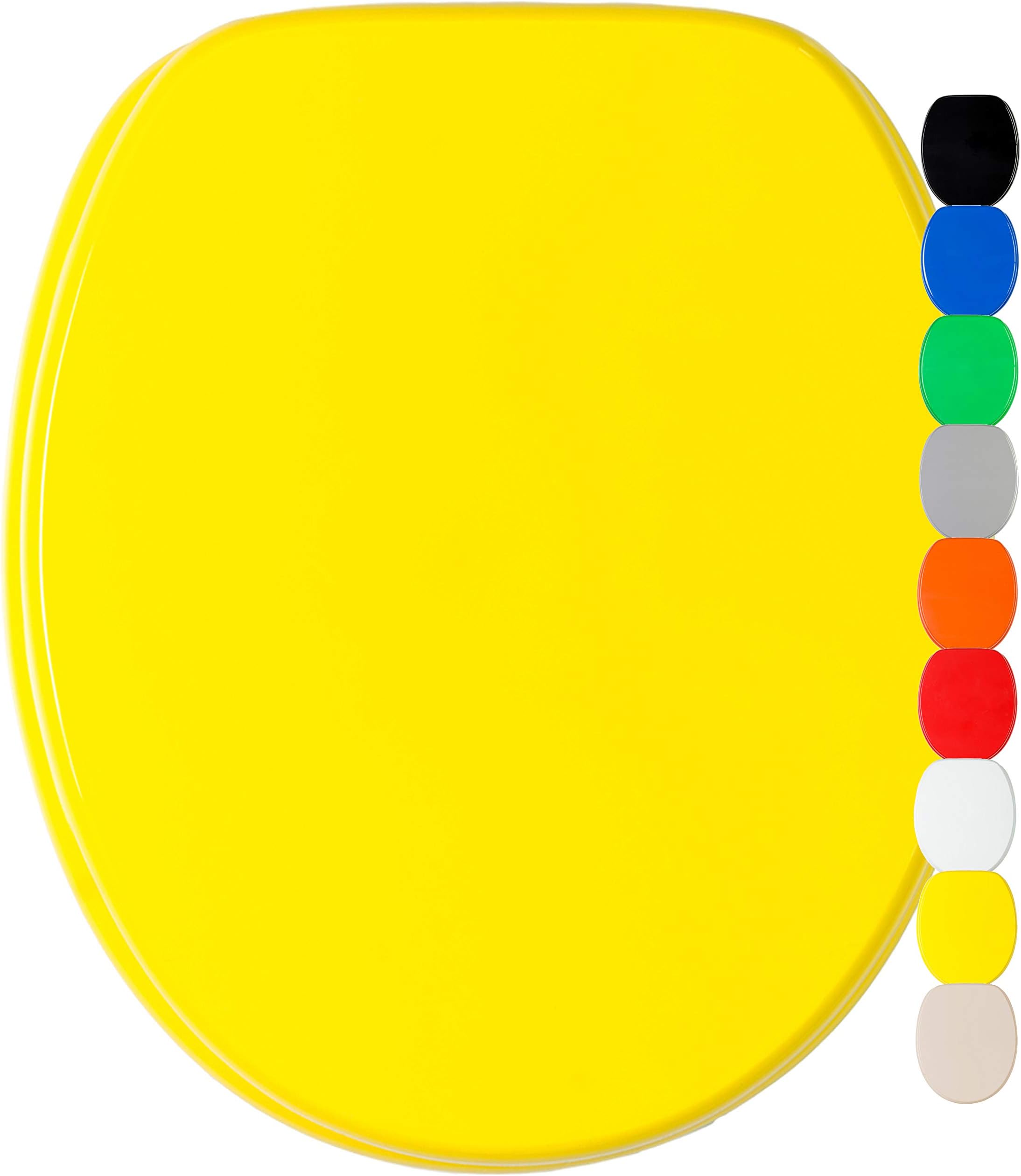 Toilet Seat, Wide Choise of Toilet Seats, Stable Hinges, Easy to Mount (Yellow)