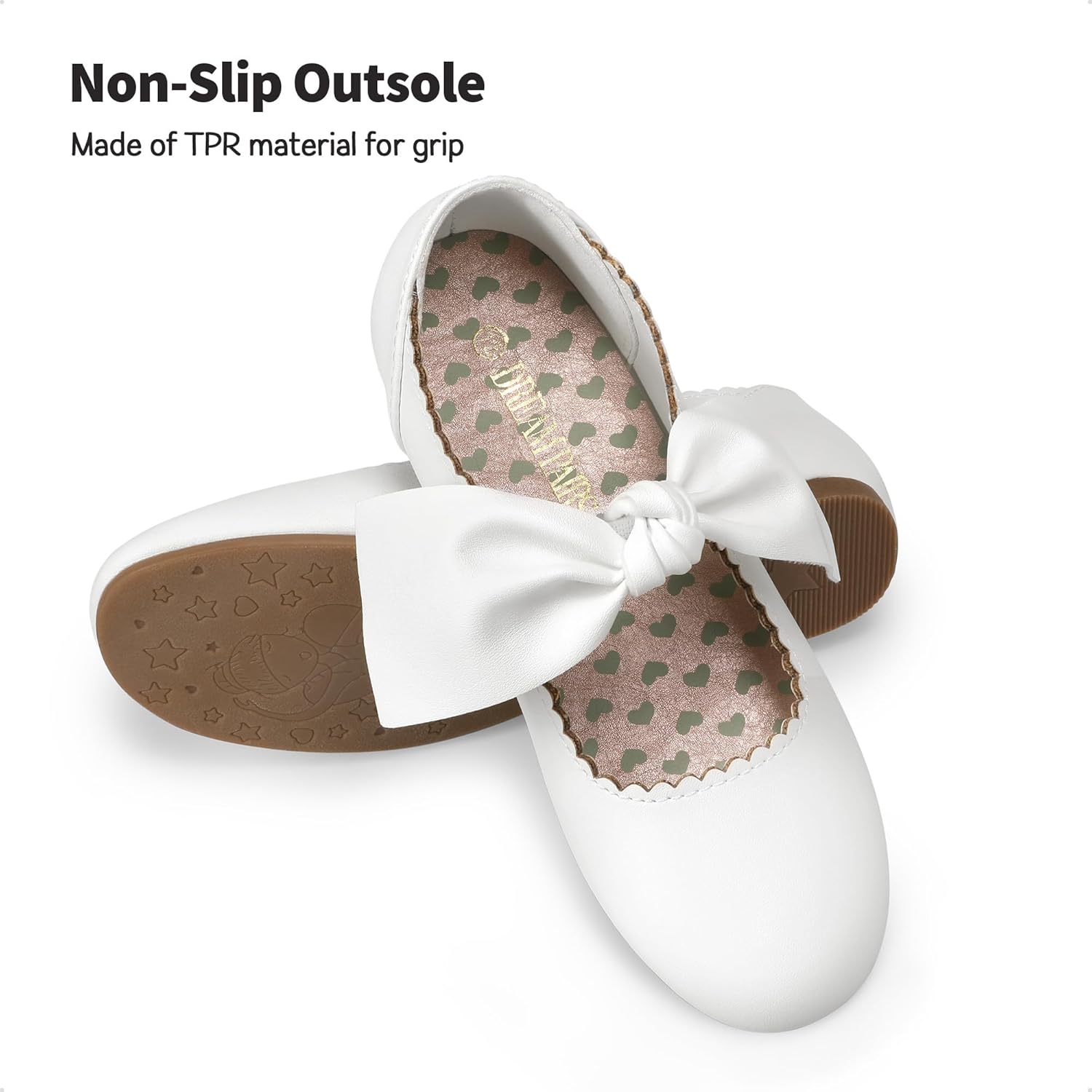 Dream Pairs Girls Ballerina Flats Mary Jane Front Bow Dress Shoes - Image 5