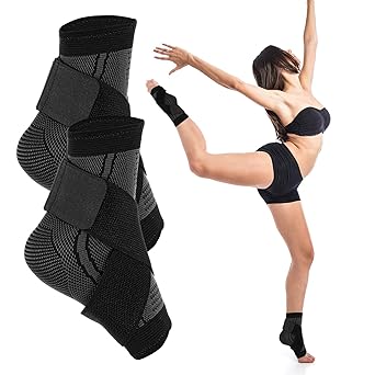 Ankle Brace, Youth Ankle Brace for Sports Ankles Support Sleeve Elastic Foot Socks Compression Black Heel Protector with Strap Relief Adjustable Wrap Breathable Ankles Socks Two SizesSmall