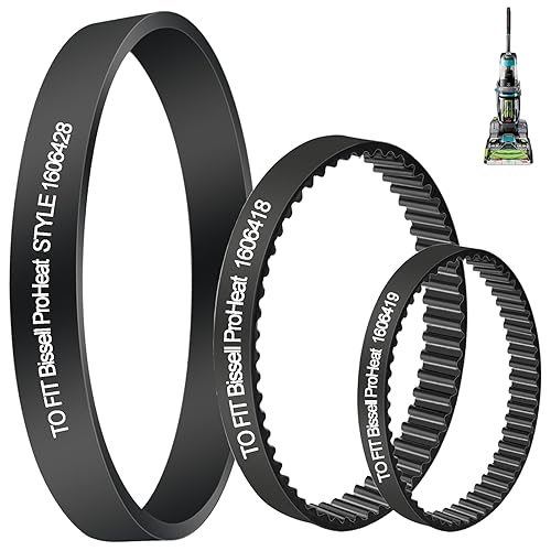 Paquete de 3 correas de vacío de repuesto para limpiador de alfombras Bissell ProHeat 2X Revolution para mascotas, correas de repuesto para