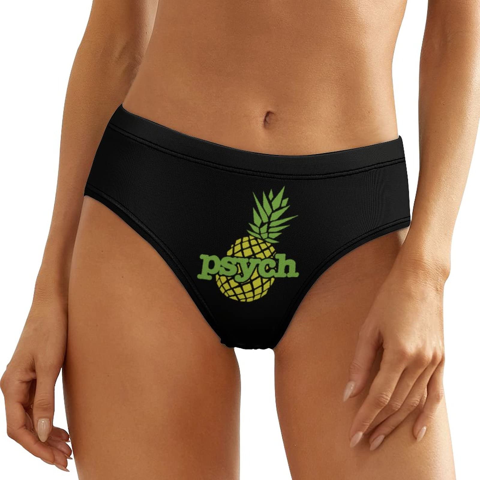 Psych Pineapple Women's Low Rise Underwear Lightweight No Show Bikini Briefs Stretch Panties M