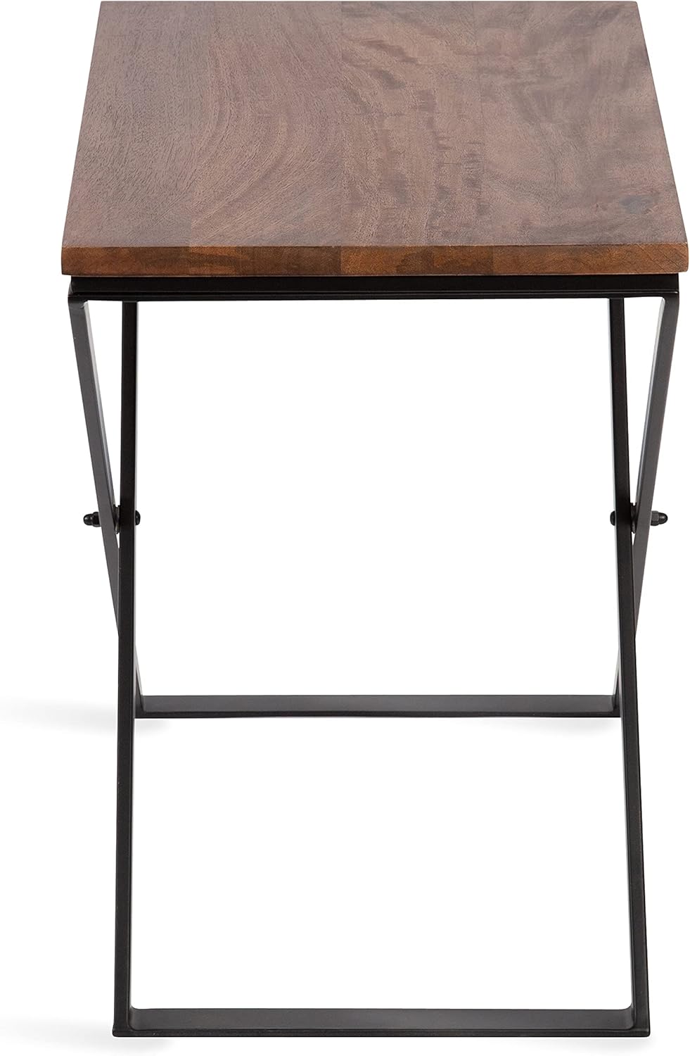 Kate and Laurel Laraway Folding Side Table, 20x14x20, Natural/Black : Home & Kitchen