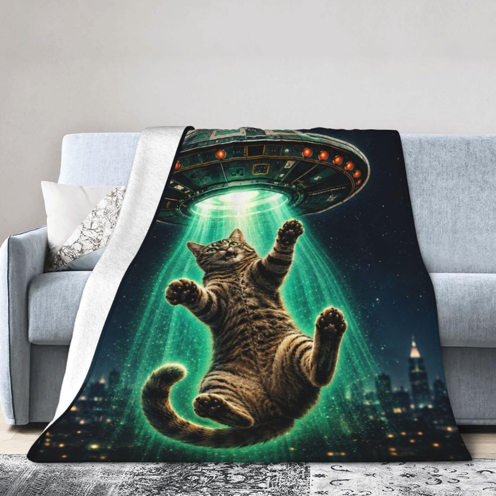 Baegopa Space Cat Throw Blanket 50"x40"