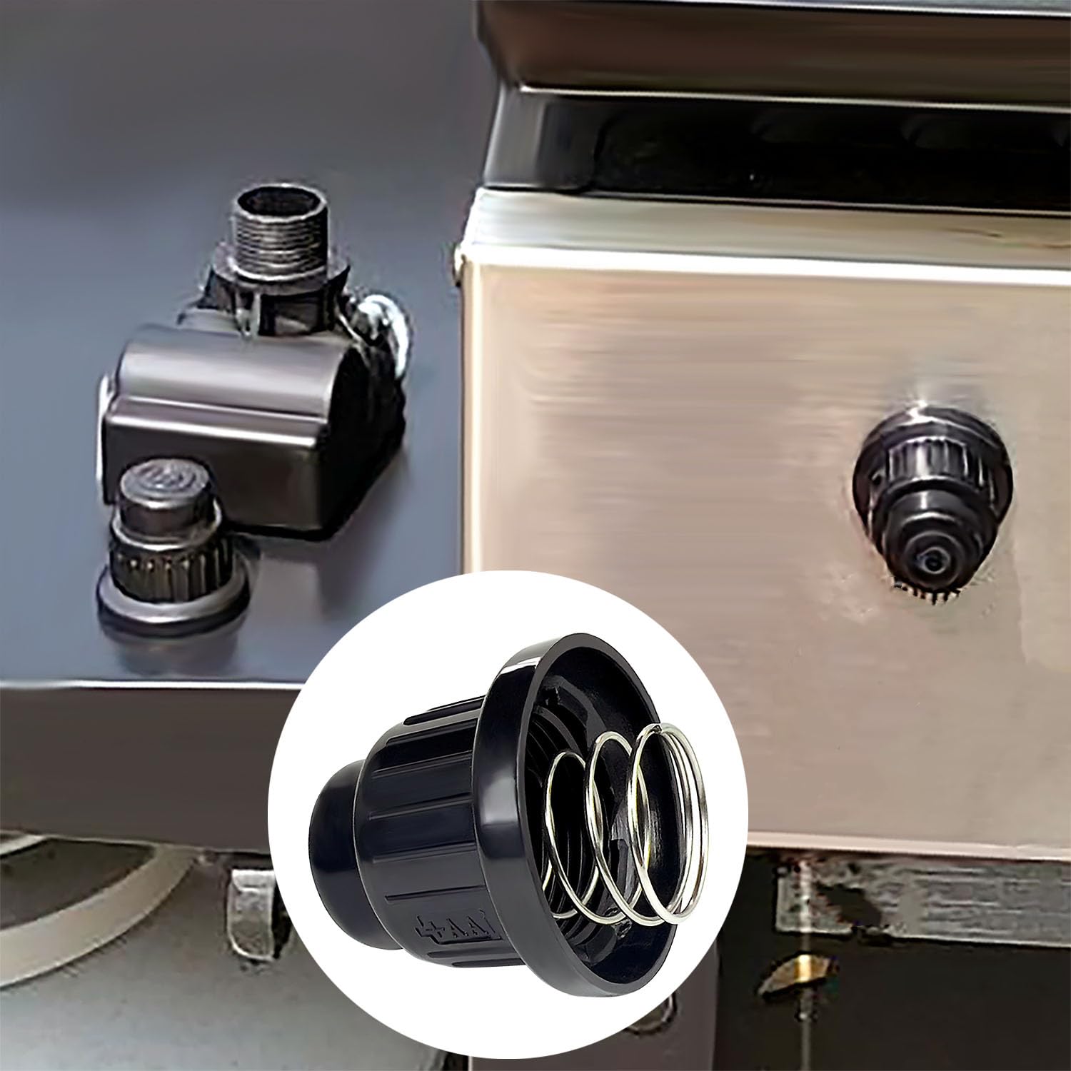 Darlingao 2 Pcs AA Battery Push Button Igniter Cap, Igniter Replacement Caps, Igniter Button Cap with Spring, Ignitor Switch Cap, Replacement for Blackstone Char-Broil Gas Grill, Spark Generator Knob