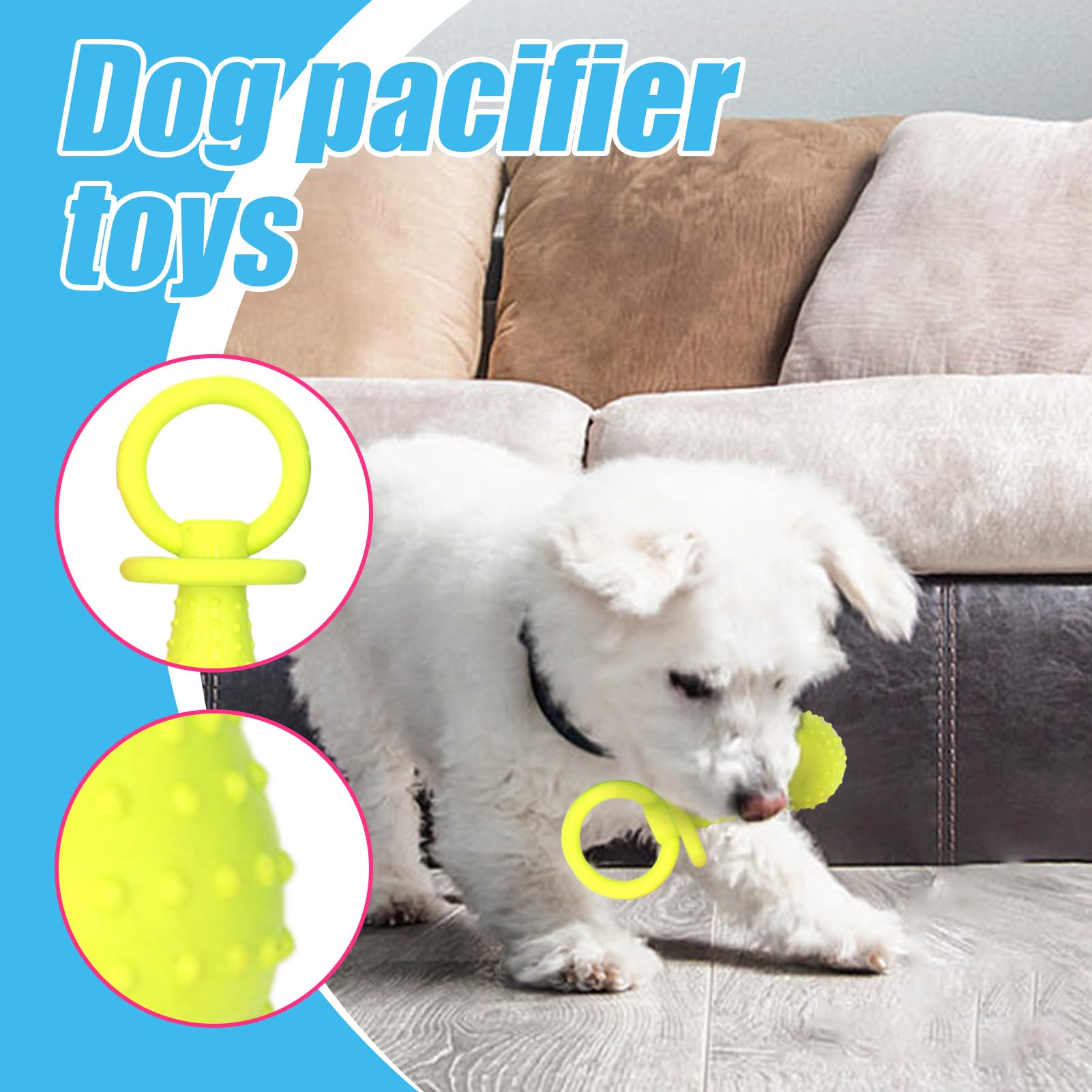 Hund Schnuller Kauknochen Stillimitat Beißring Kauartikel | Sicherer interaktiver Beißring für Spiel und , für Zuhause, Reisen, Innen- und