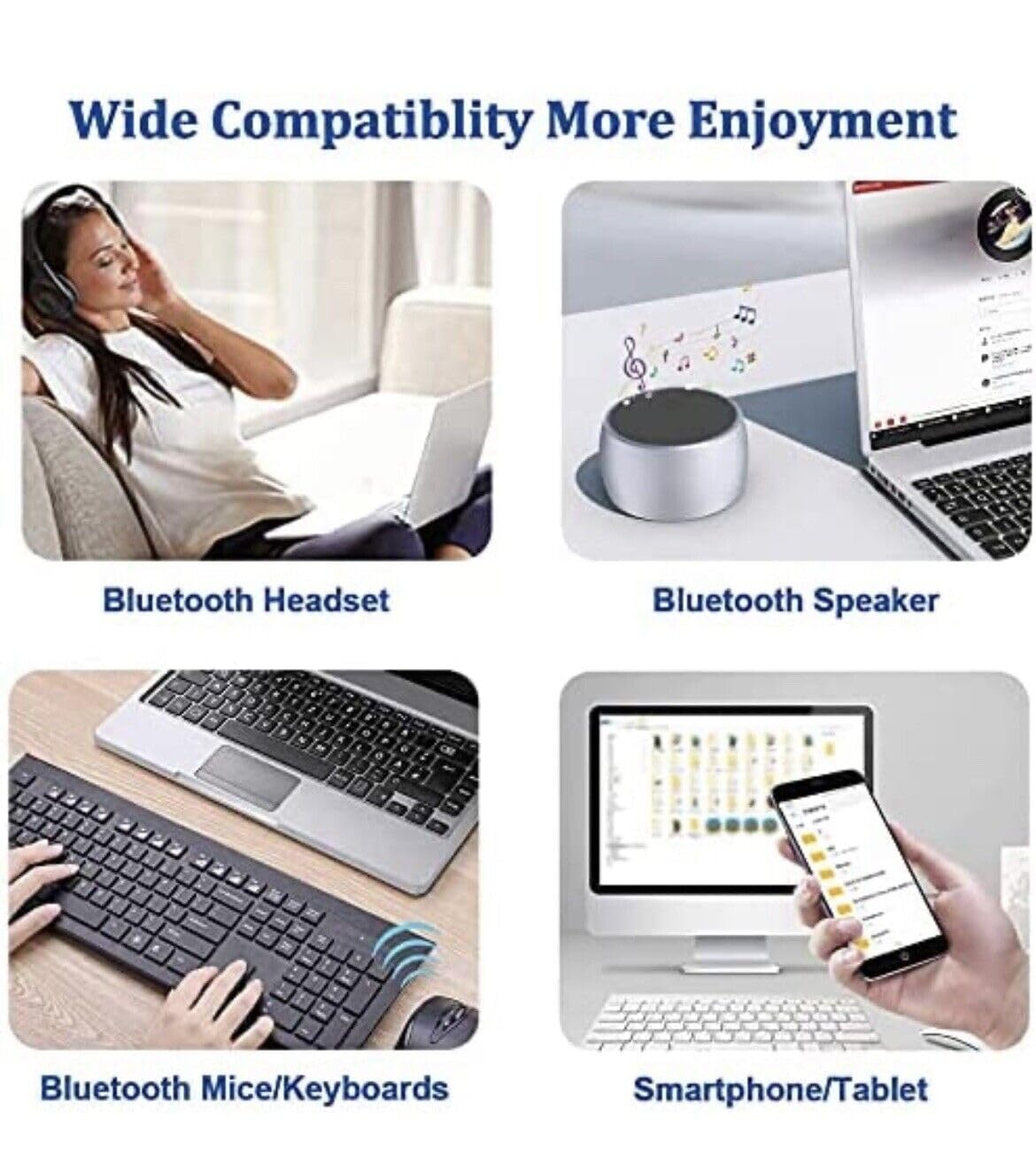 Adattatore Bluetooth Mini USB 5.0 Per PC, Antenna Bluetooth Per Mini Stampante Bluetooth - Foto 2