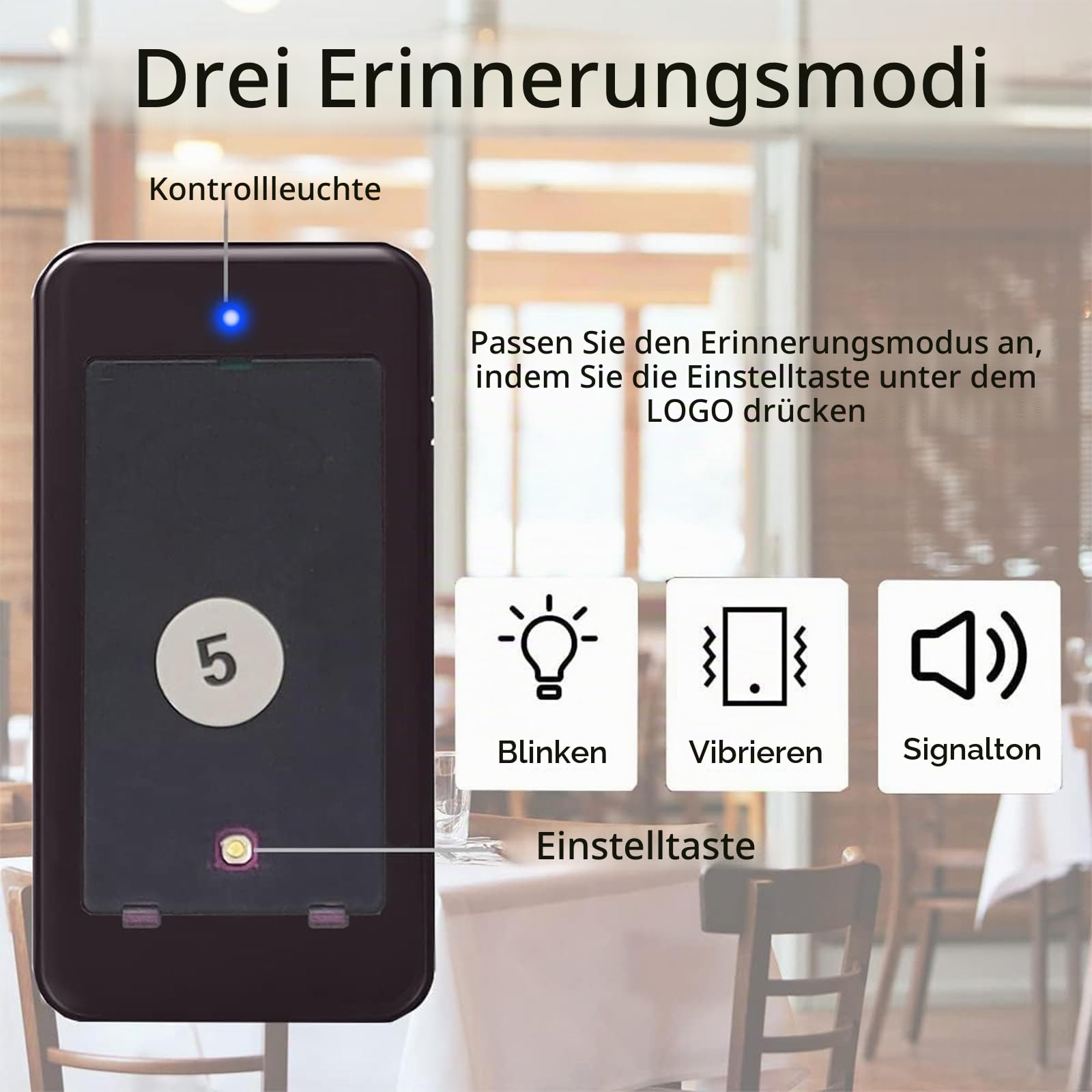 Pager Rufsystem, Rufsystem Gastronomie, 16 Pagers, Draußen 500M