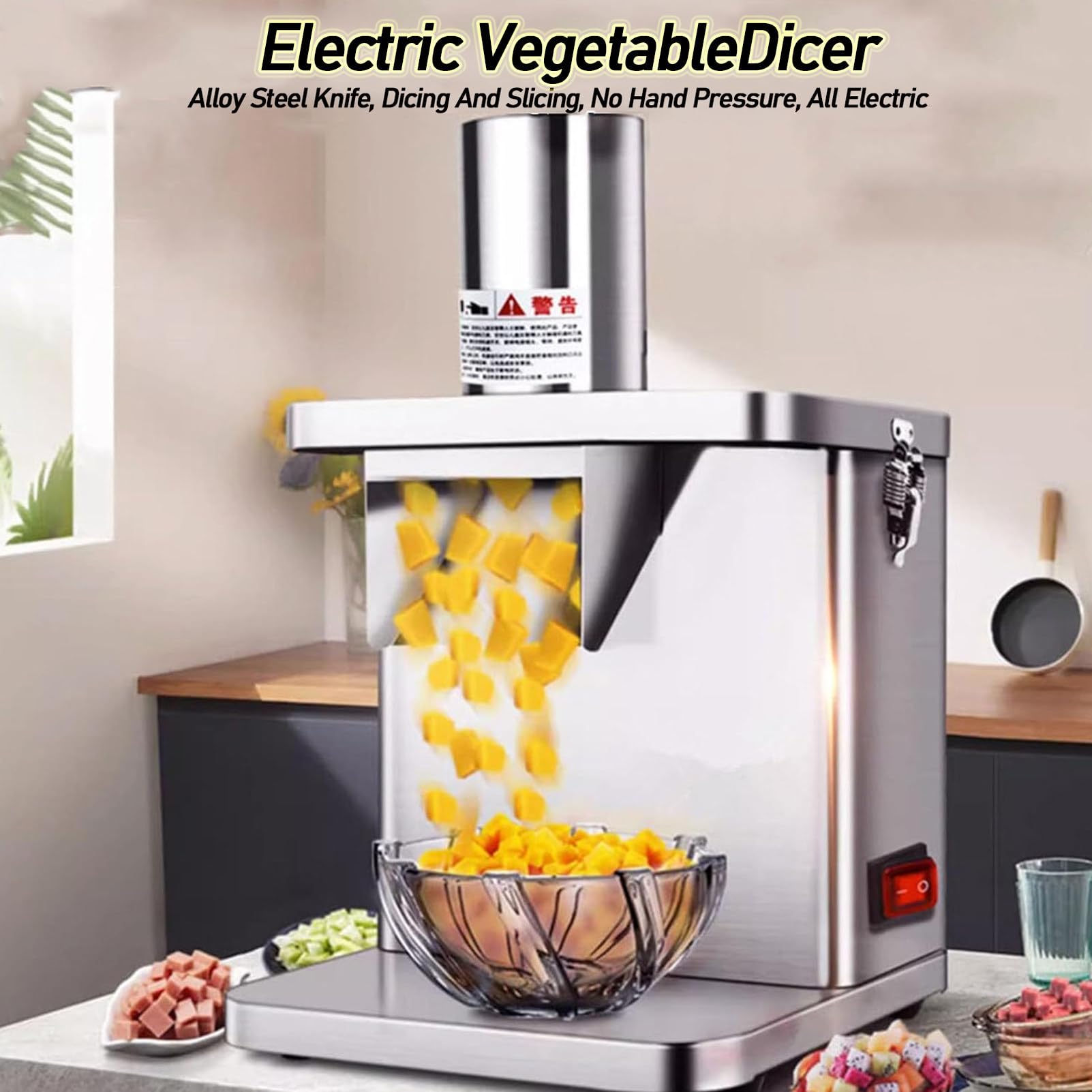 Tagliaverdure commerciale, robot da cucina automatico, affettatrice per frutta, adatto per negozi di frutta, negozi di tè al latte