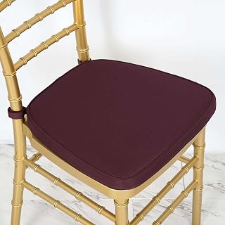 Efavormart Burgundy Chiavari Chair Cushion Chair Pad with Attachment Straps Party Event Decoration - 2" Thick