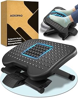 ACROPAQ Fußstütze - Ergonomische Fußablage mit verstellbaren Höhen und entspannender Massagefunktion für Bürokomfort - AF004