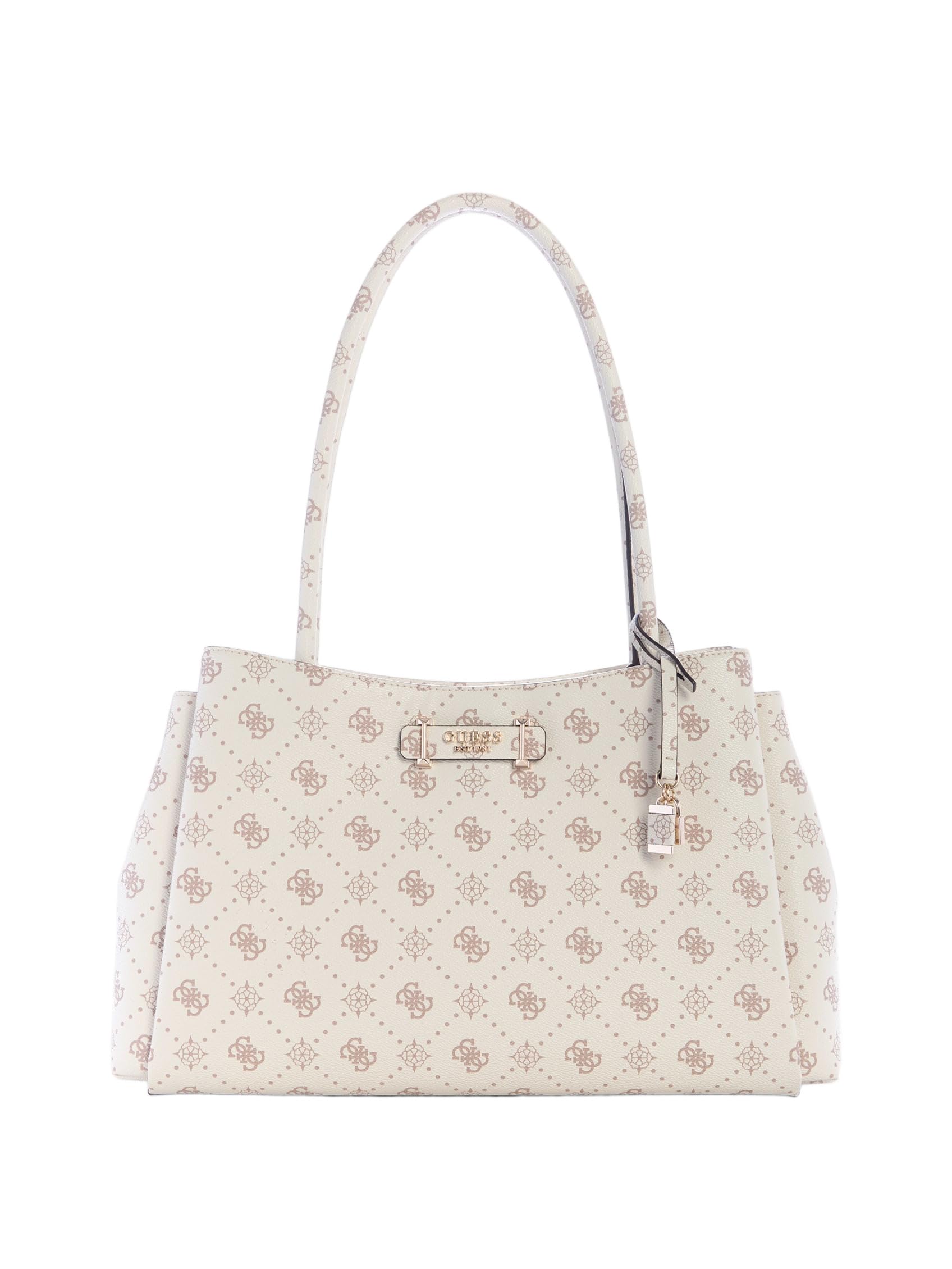 GUESS bolso de hombro Carrie Logo Girlfriend Carryall Vanilla Logo crema