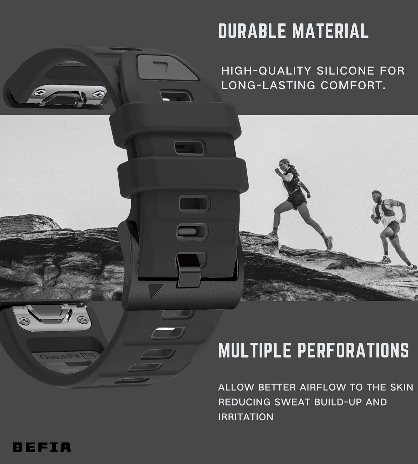 26mm Watch Band for Garmin Fenix 8 51mm 5x 6x pro 7x pro sapphire solar, quickfit 26 watch bands for Garmin enduro tactix delta rubber - Image 6