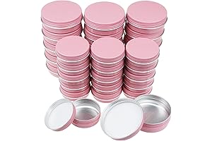 32 Pack Screw Lid Round Aluminum Tins (Pink)