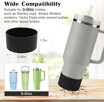 Stanley Cup Accessory Set: 7-Piece Bundle Including Straw Cover, Silicone Boot, Hand Strap, 4 Charms for 40oz & 30oz Tumblers