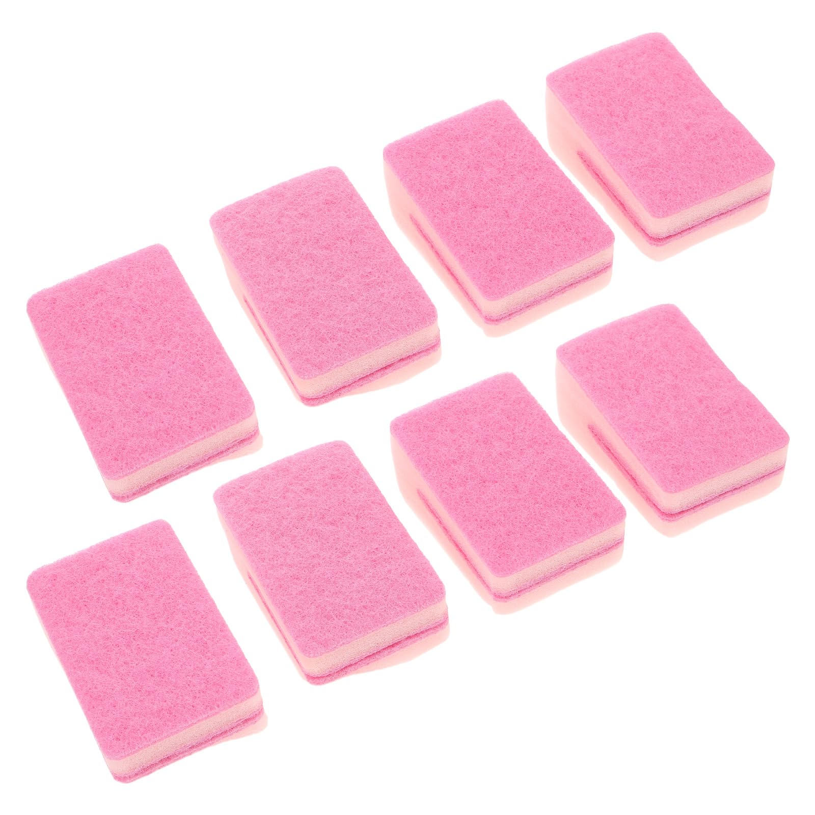 Esponjas de Cocina Reutilizables 8 Unidades Esponja Lavavajillas de Doble Cara en Forma de U Gran Tamaño Color Rosa Versátil para Platos Encimeras y Fregaderos
