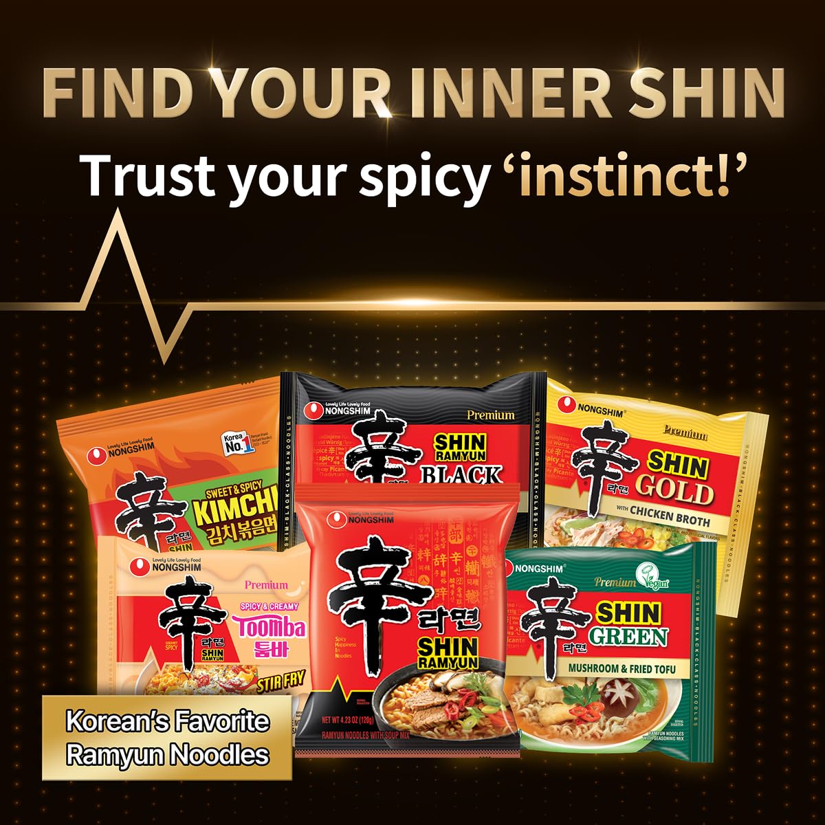 Nongshim Shin Black Noodle Soup, Spicy, 3.5 Ounce (Pack of 6)