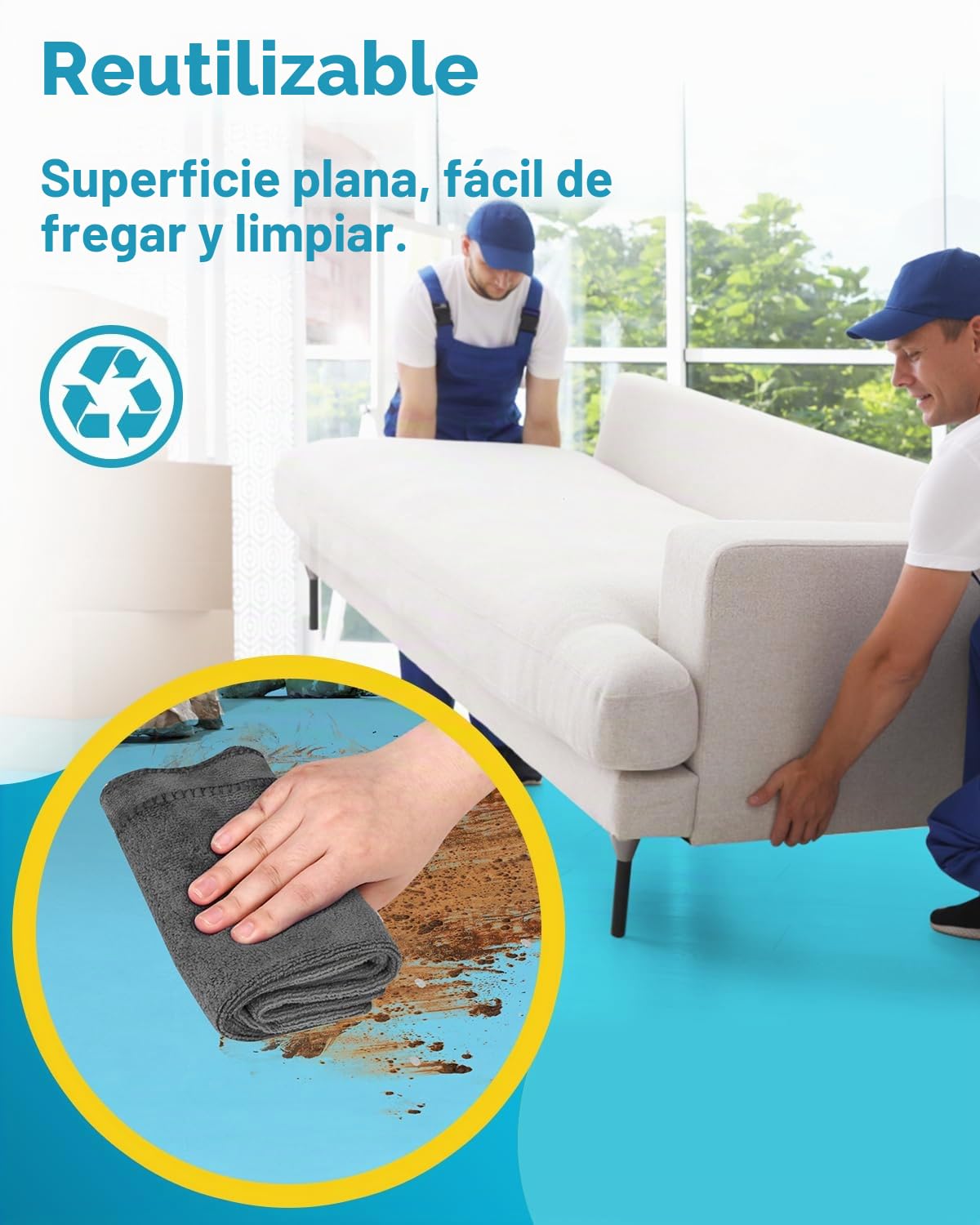 YJINGRUI ​Película protectora de suelo de alta calidad, 30 m x 95 cm, estera protectora de suelo reutilizable, impermeable y resistente a la pintura, para proteger azulejos, suelos de madera, etc