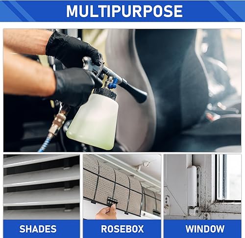 Miniatura 7 de Pistola de limpieza de coche con botella de espuma, 2 boquillas de juego, pistola de aire de alta presión, kit de limpieza interior del automóvil,