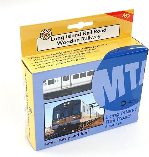 Vista 11 de MUNI PALS Munipals Metro North Railroad - Juego de 2 coches de tren de madera para niños, seguro y probado