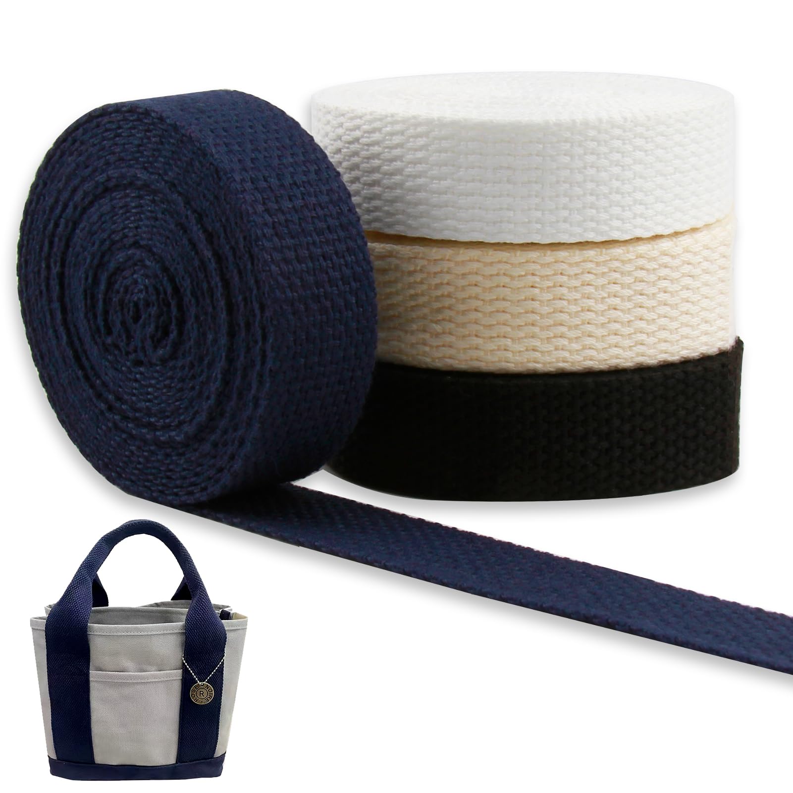 Sangle Couture Sergé 20mm – 12 Mètres En Coton épais, 4 Couleurs, Pour Sacs, Tabliers, DIY - 6