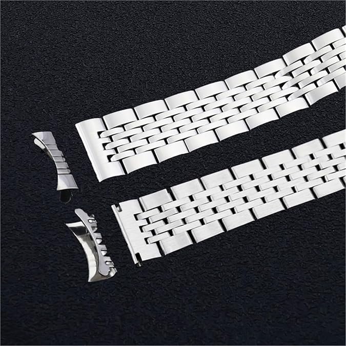 Stainless Steel Watch Strap Men Women Quick-Release Replacement Watch Band Metal Wristband Folding Buckle