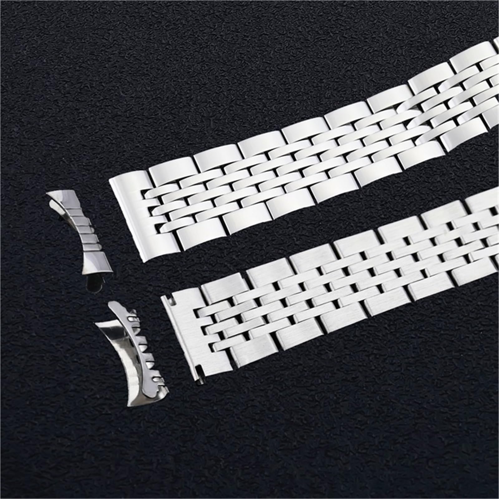 WBDWWTD Edelstahl-Uhrenarmband, 15 mm, 16 mm, 17 mm, 23 mm, 24 mm, Schnellverschluss-Smartwatch-Business-Armband