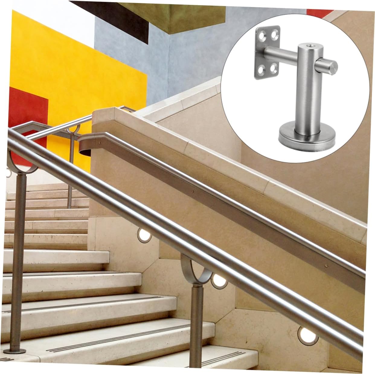Holibanna 2Pcs Handrail Brackets for Stairs Adjustable Support for Staircase Railing Easy to Install Movable Holder for DIY Projects and