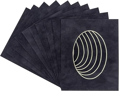 Miniatura 5 de Tapete de 8 x 10 pulgadas, corte biselado para fotos de 5 x 7 pulgadas, apertura de tablero de fotos ovalado negro precortado, sin ácidos, mate para