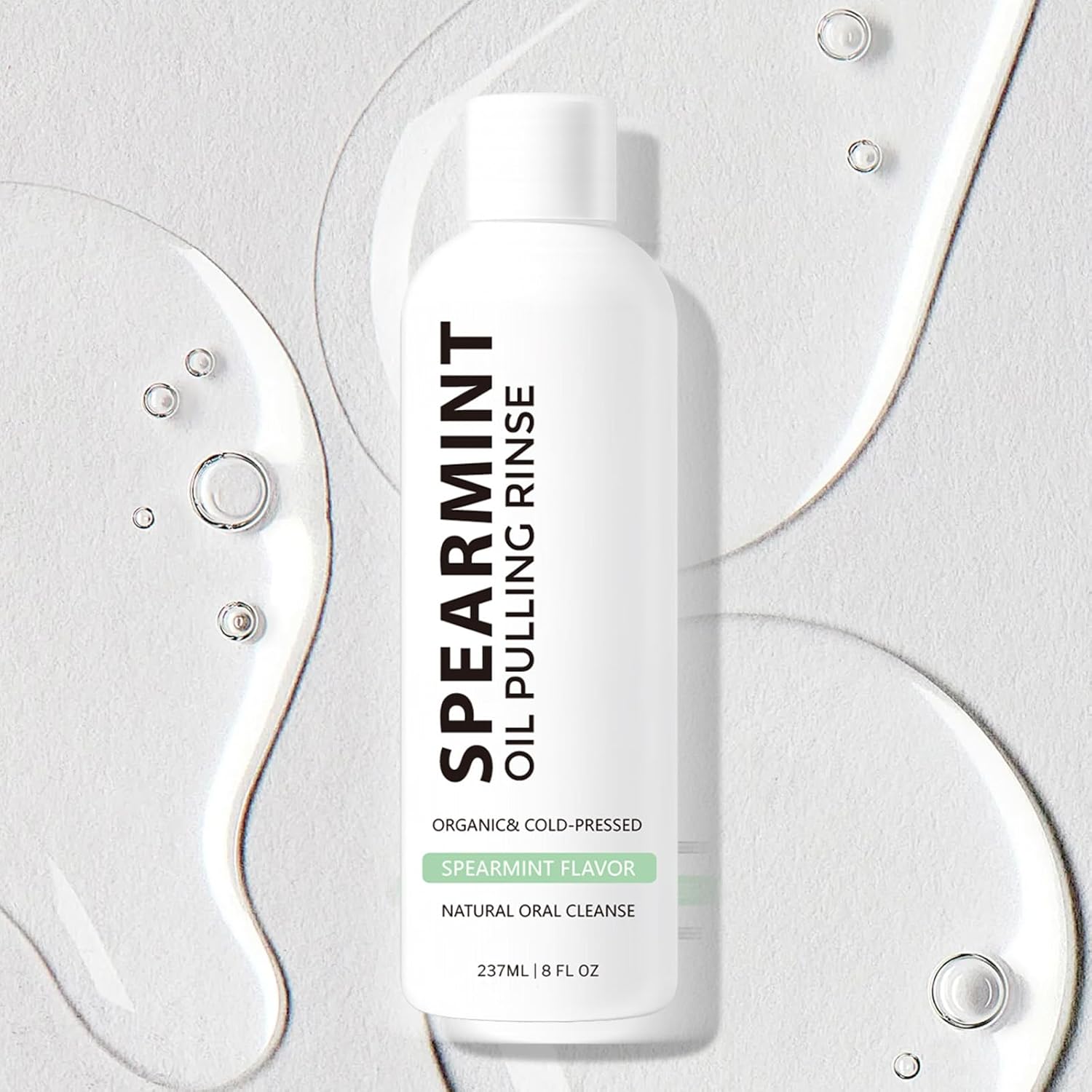 White Spearmint Oil Pulling Rinse, Cold-Pressed Coconut Mouthwash for Teeth Whitening, Peppermint Pulling Oil for Teeth and Gums, Pure Mint Mouthwash (4 Oz) - Image 9