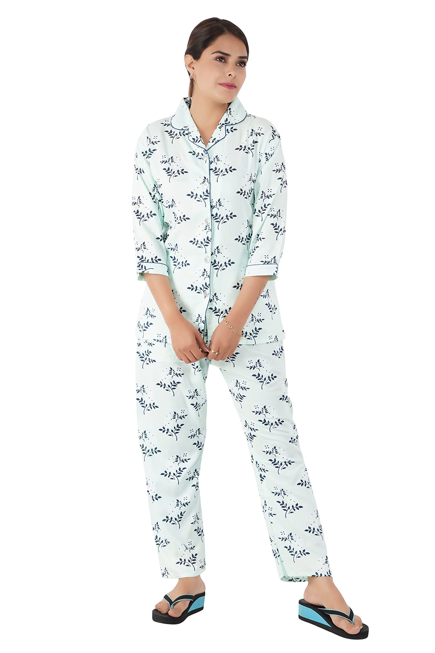kripto katrox Rayon Cotton Night Suit/Night Wear Pyjama Set for Women & Girls-picture-46