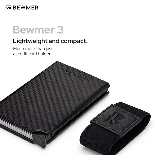 Miniatura 4 de BEWMER Cartera blindada con 3 tarjeteros de crédito blindados  Cartera ultra delgada para hombre con clip para dinero  Protección de cartera RFID