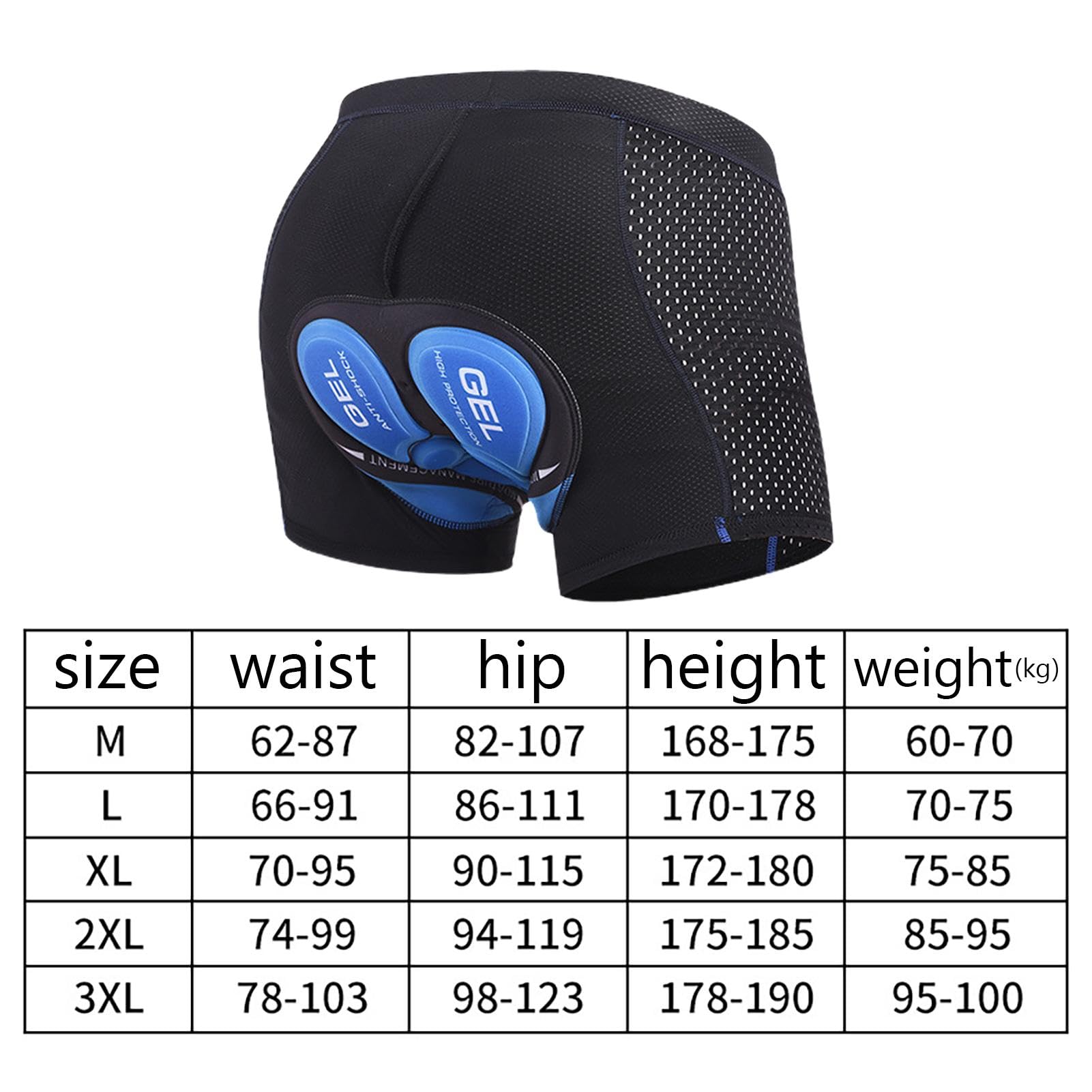 Pantaloni da ciclismo da uomo con imbottitura, pantaloncini da ciclismo, ad asciugatura rapida, resistenti agli urti, da ciclismo, pantaloncini protettivi per fianchi, biancheria intima Pro Bike Boxer