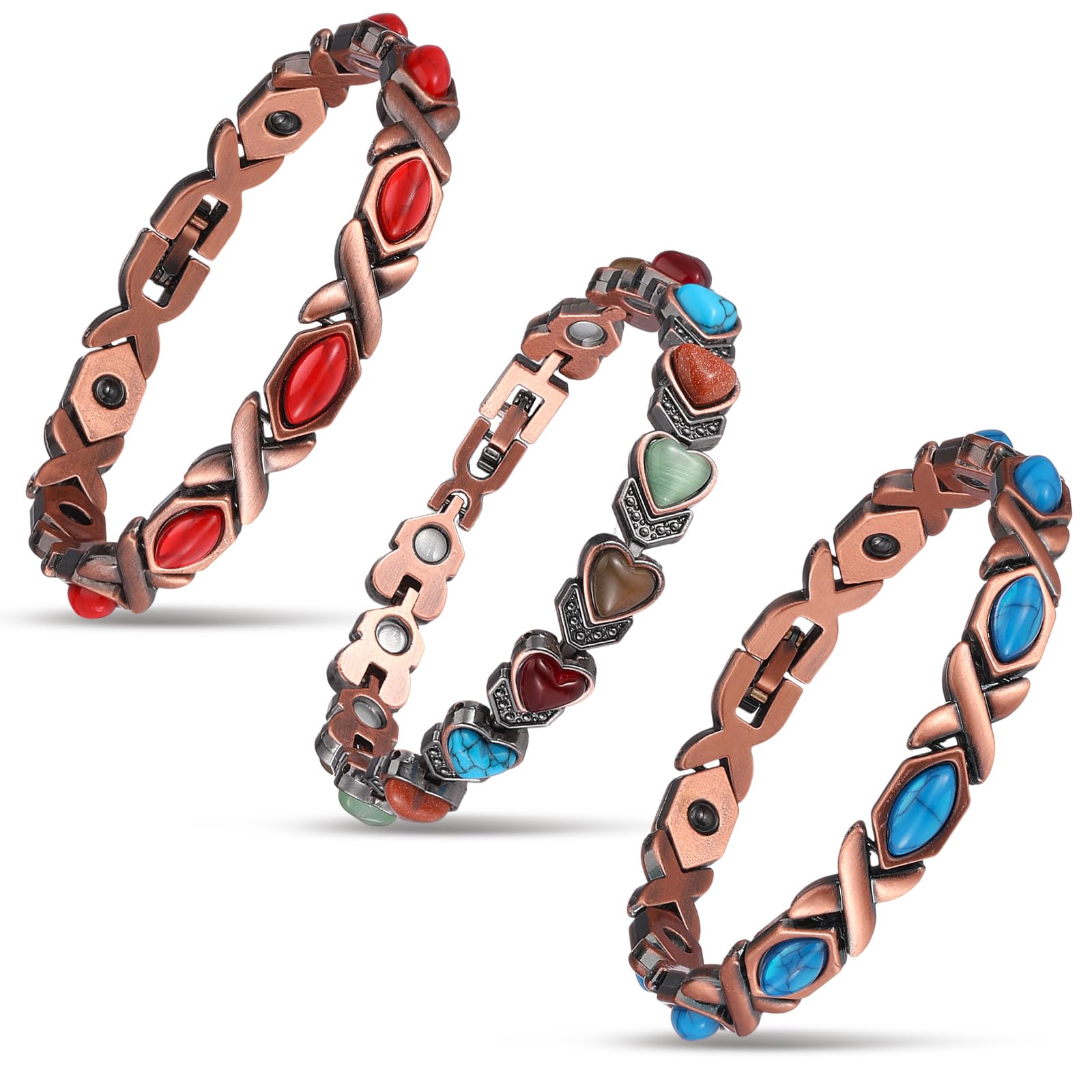 Misdary Magnetic Copper Bracelet for Women Adjustable