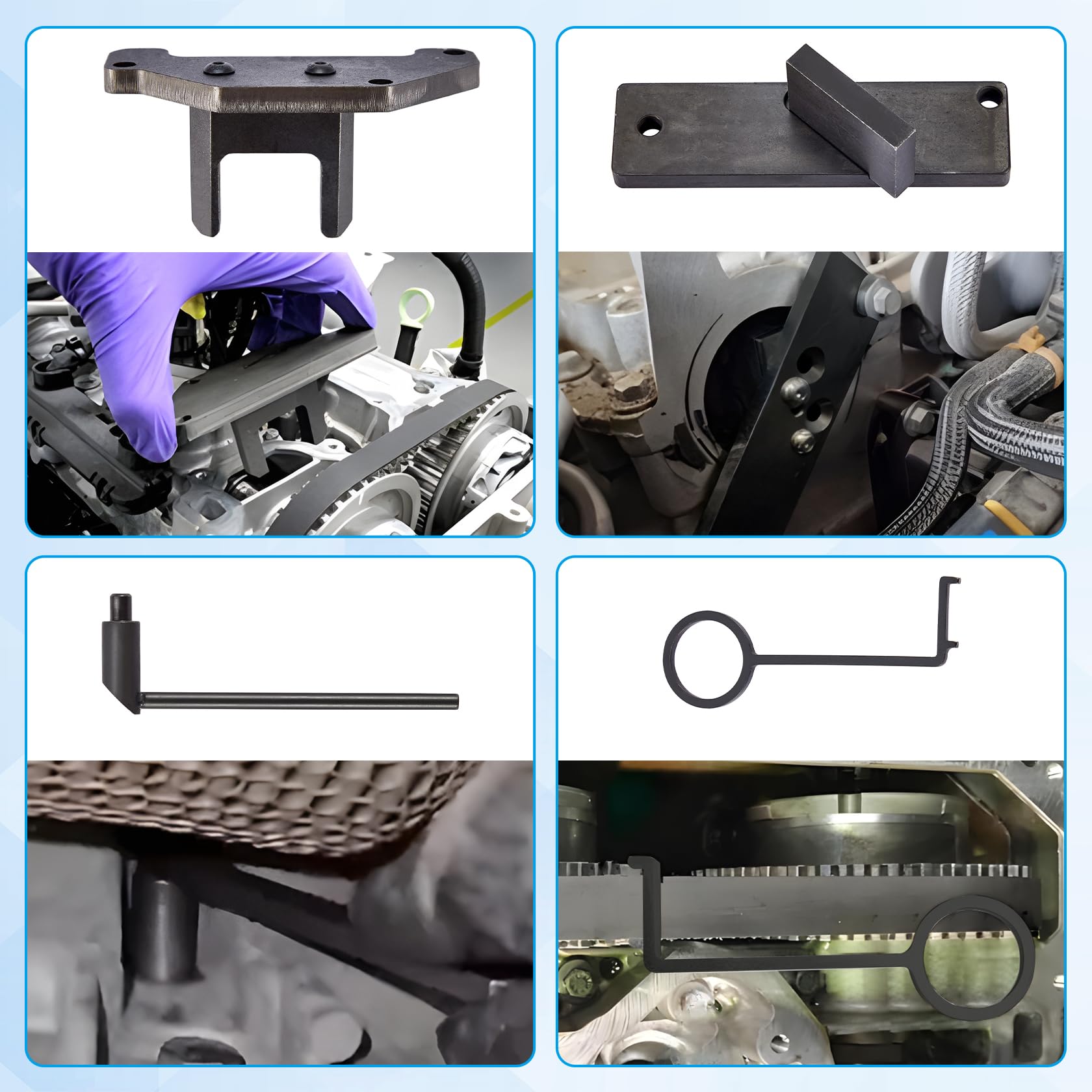 CarBole Kit di Attrezzi per la Messa in Fase del Motore 1.2 GDI PureTech Strumento di Allineamento dei Camme per Motori per Modelli Citroën,Peugeot e Opel,OEM:0109-2B,J-0109-2C,J-0109-2D